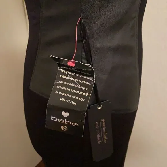 Bebe Black Leather Panel Dress - Picture 10 of 13